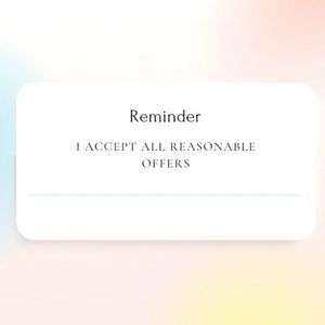 I accept reasonable offers 😊Please feel  free to send offers and negotiate